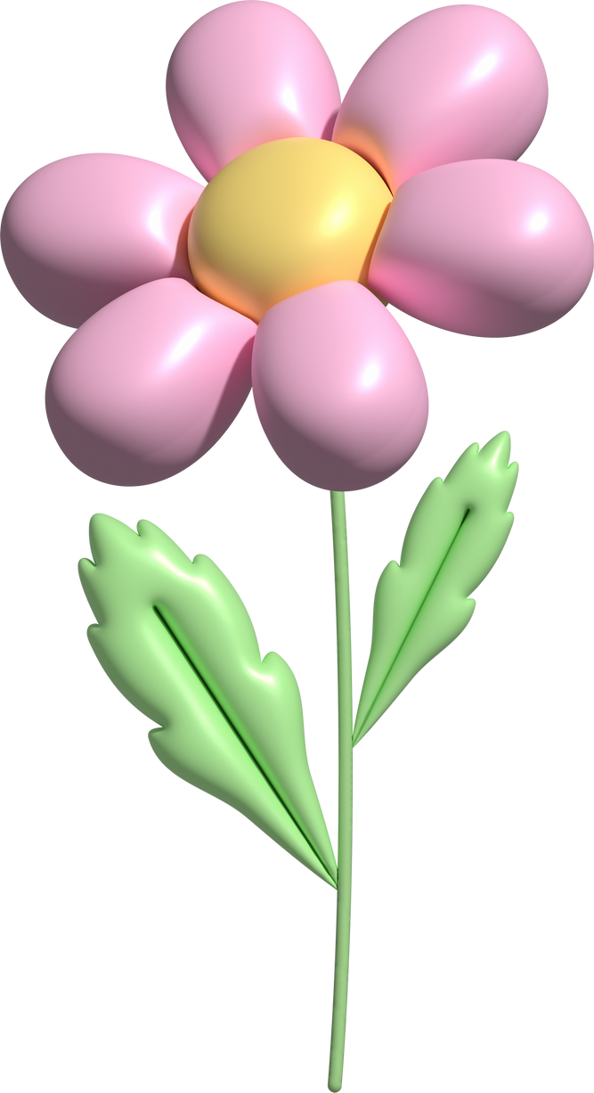 3d Pink Daisy Flower