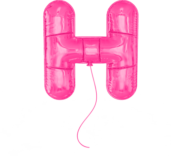 Letter H Pink Balloons 3d