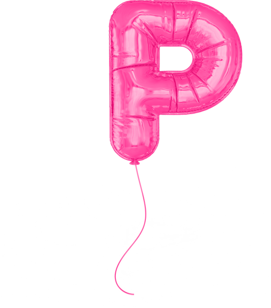 Letter P Pink Balloons 3d