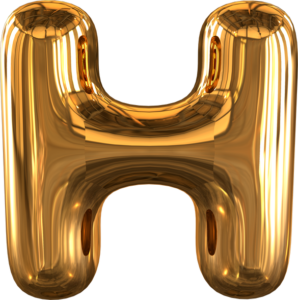 Inflatable symbol. letter h