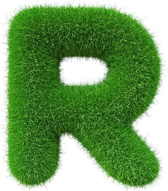 Grass font  R letter Green