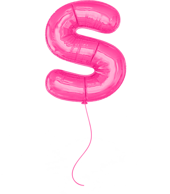 Letter S Pink Balloons 3d