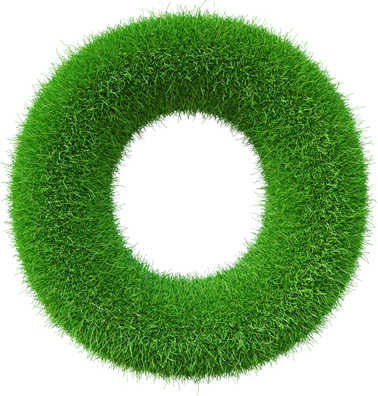 Grass font  O letter Green