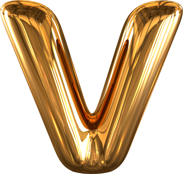 Inflatable symbol. letter v